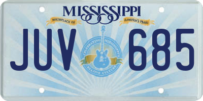MS license plate JUV685