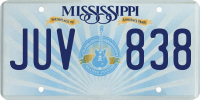 MS license plate JUV838