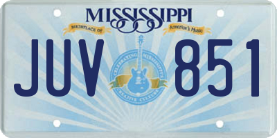 MS license plate JUV851