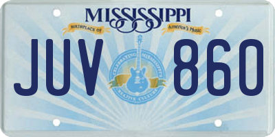 MS license plate JUV860