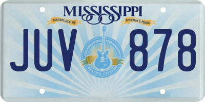 MS license plate JUV878