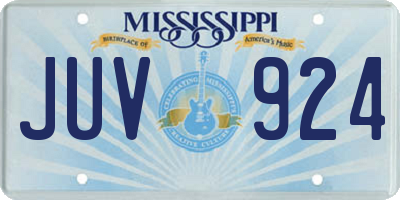 MS license plate JUV924