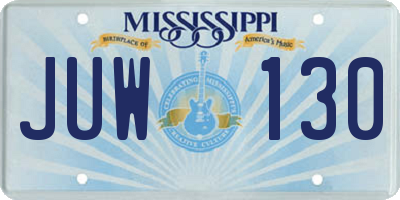 MS license plate JUW130