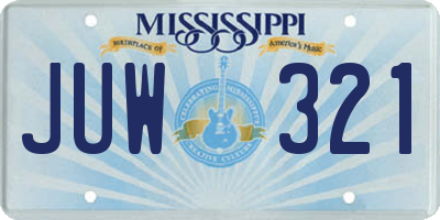 MS license plate JUW321