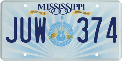 MS license plate JUW374