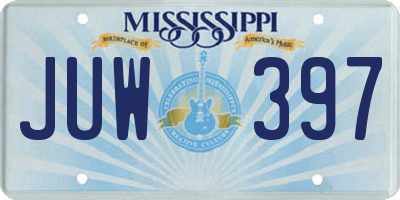 MS license plate JUW397