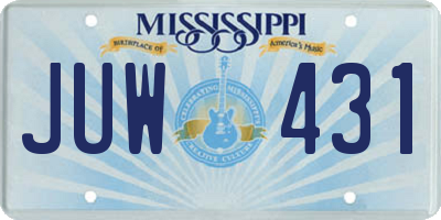 MS license plate JUW431
