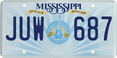 MS license plate JUW687