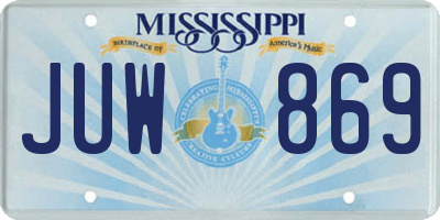 MS license plate JUW869