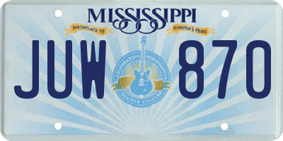 MS license plate JUW870
