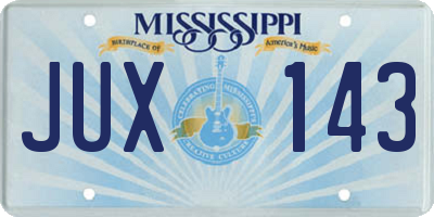 MS license plate JUX143