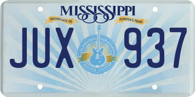 MS license plate JUX937