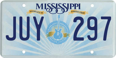 MS license plate JUY297