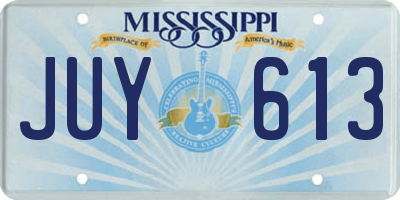 MS license plate JUY613