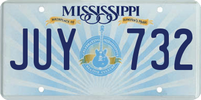 MS license plate JUY732
