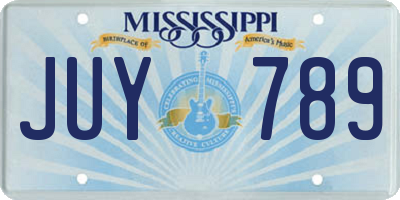 MS license plate JUY789