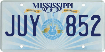 MS license plate JUY852
