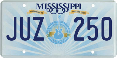 MS license plate JUZ250
