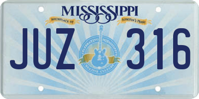 MS license plate JUZ316