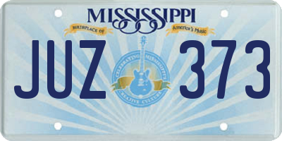 MS license plate JUZ373
