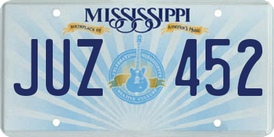 MS license plate JUZ452