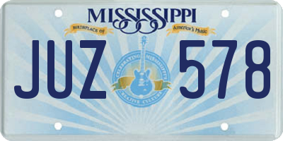 MS license plate JUZ578