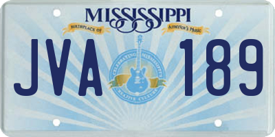 MS license plate JVA189