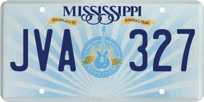 MS license plate JVA327