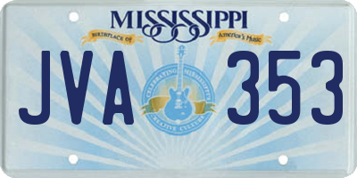 MS license plate JVA353