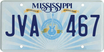 MS license plate JVA467