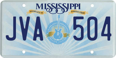 MS license plate JVA504