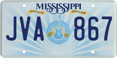 MS license plate JVA867