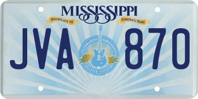 MS license plate JVA870