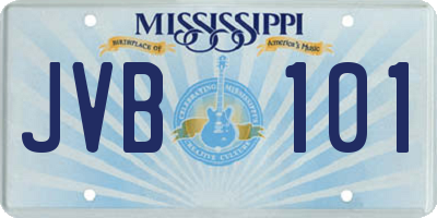MS license plate JVB101