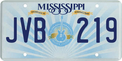 MS license plate JVB219