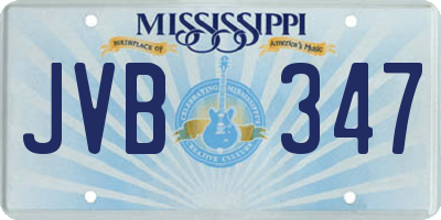 MS license plate JVB347