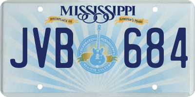MS license plate JVB684