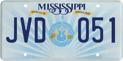 MS license plate JVD051