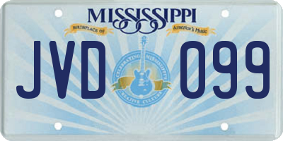 MS license plate JVD099