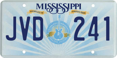 MS license plate JVD241