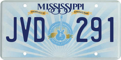 MS license plate JVD291