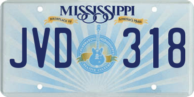 MS license plate JVD318