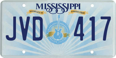 MS license plate JVD417