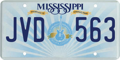 MS license plate JVD563