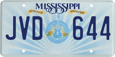 MS license plate JVD644