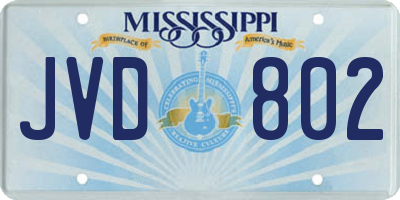 MS license plate JVD802