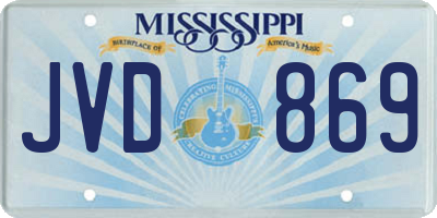 MS license plate JVD869
