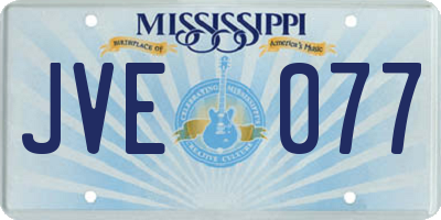 MS license plate JVE077