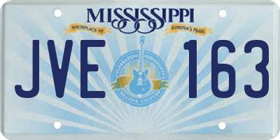 MS license plate JVE163