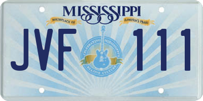 MS license plate JVF111